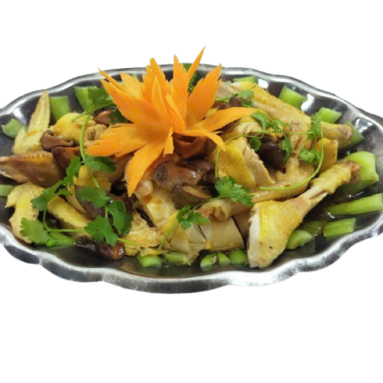 Gà hấp cải thìa 